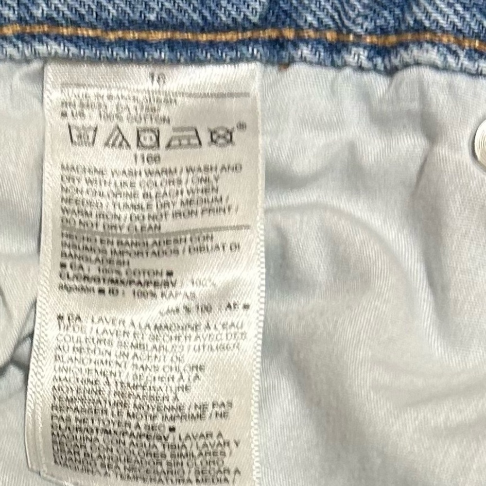 Old Navy High-Waisted Slouchy Straight Cropped Ripped Non-Stretch Jeans Sz 16 - Picture 5 of 6